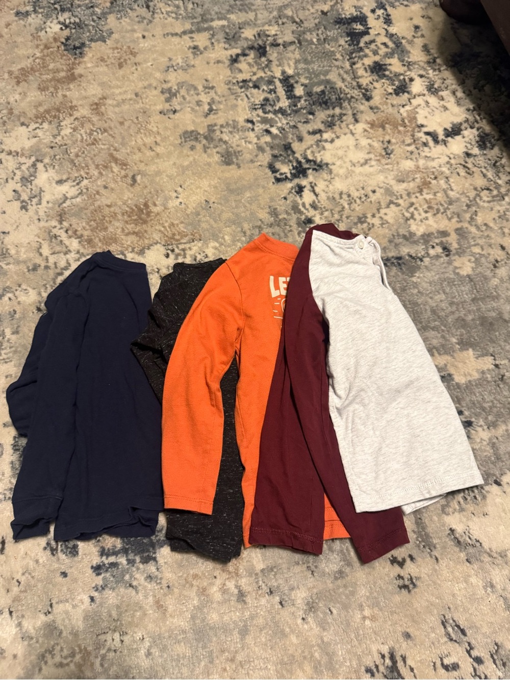 Garanimals Boys Long Sleeve Tee Set - Navy, Black, Orange, Maroon, Heather Gray